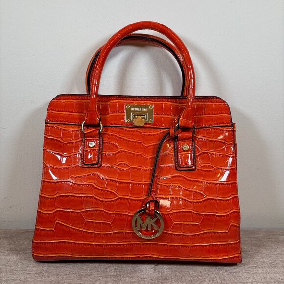 Michael Kors Croc Embossed Leather Dillon Tote - Picture 1 of 11
